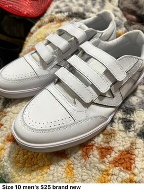Vans Men's White Velcro Strap Sneakers